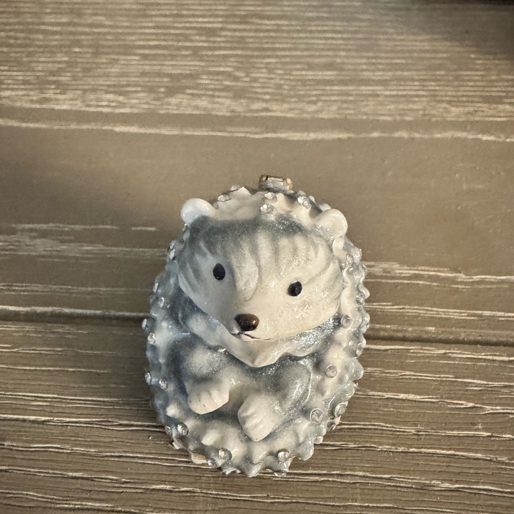 Gray Hedgehog Small Pet Ornament